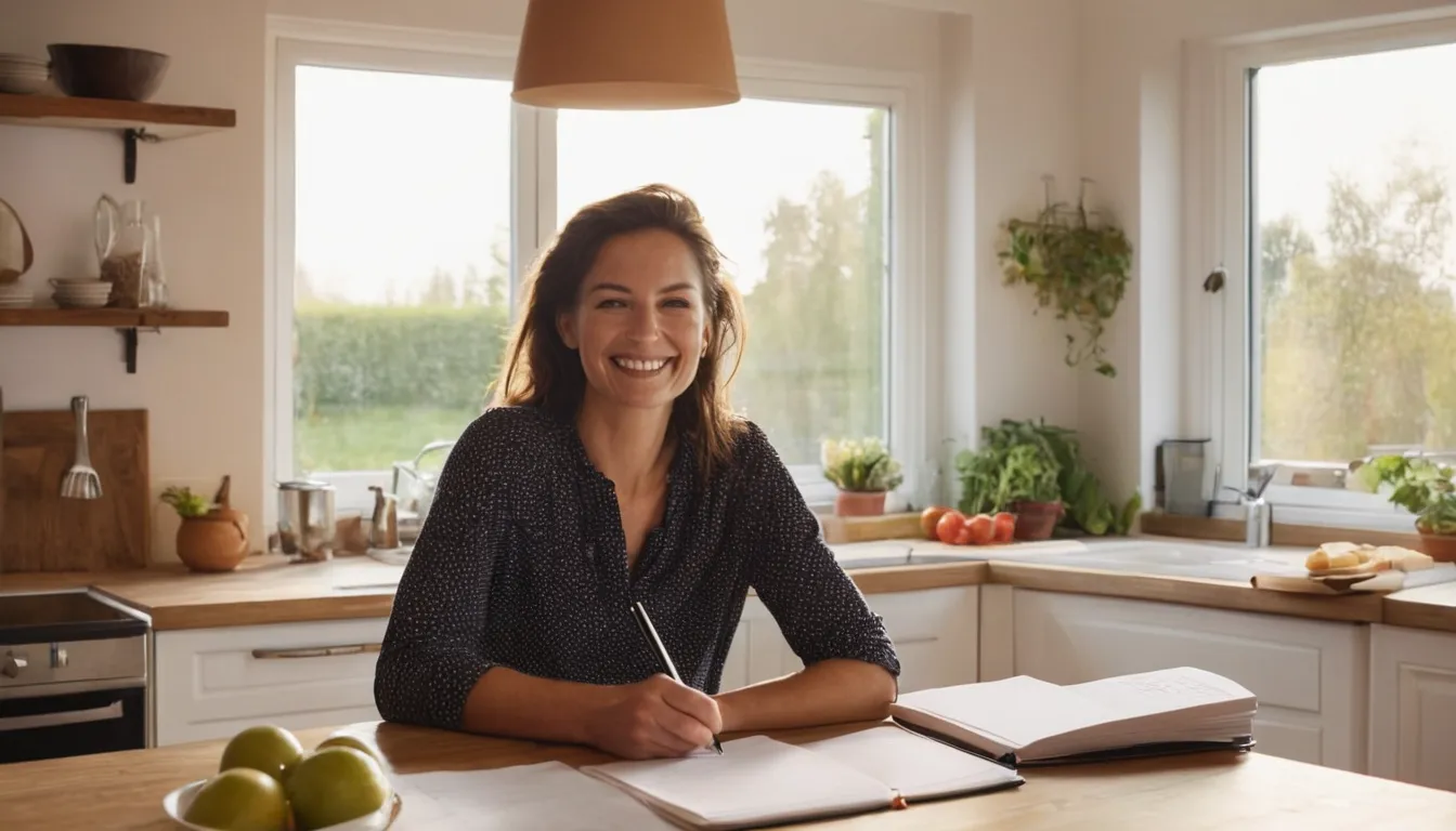 A homeowner reviewing a checklist at the kitchen table